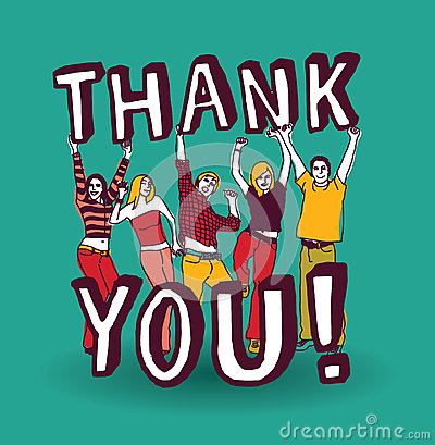 People With Sign Thank You Color Vector Illustration Eps8 Mr No Pr No