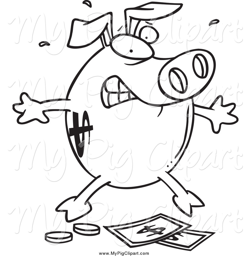 Piggy Bank Clipart Black And White Swine Clipart Of A Black And White