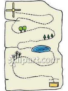 Pirate Map For Buried Treasure   Royalty Free Clipart Picture