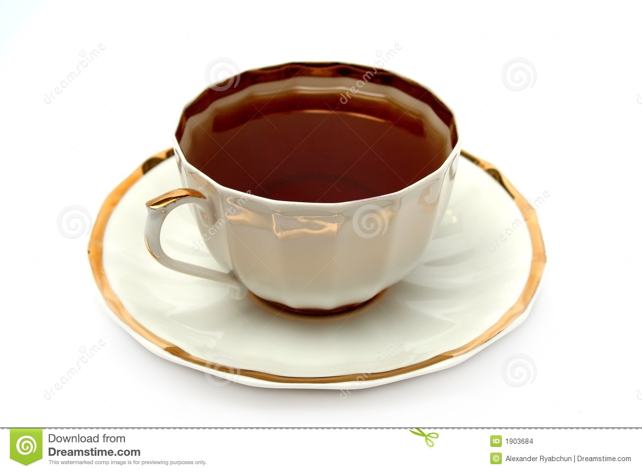 Stock Images  Cup Of Black Tea On A Plate