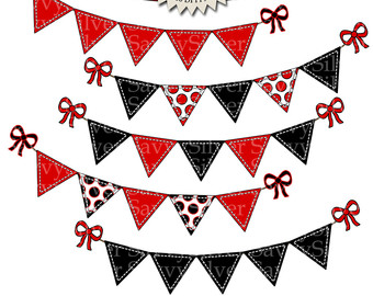   Black Bunting Clipart   Instant Download Printable Digital Clipart    