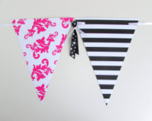     Black White Party Garland Graduation Party Pennant Banner Flags