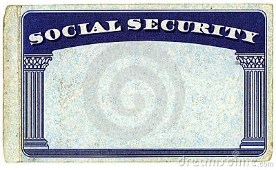 Blank American Social Security Card Isolated Over White Background    