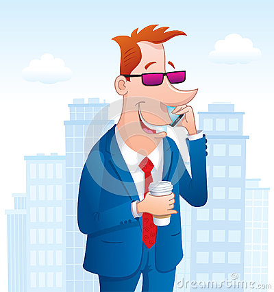 Business Man On Cell Phone Royalty Free Stock Photo