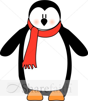 Cartoon Penguin   Traditional Christmas Decoration Clipart