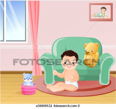 Clip Art   Window Infant Sofa Frame Indoors Doll  Fotosearch    