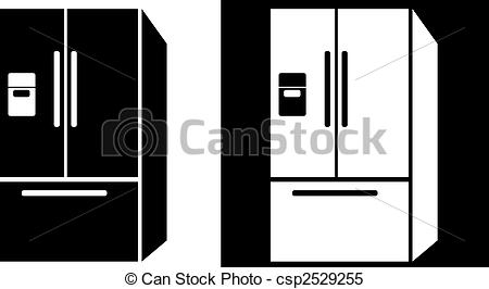 Clipart Vector Of Refrigerator Icon Isolated On A White Background