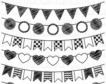 Doodle Bunting Clipart Clip Art Do Odle Flags Ribbons Banners Clipart