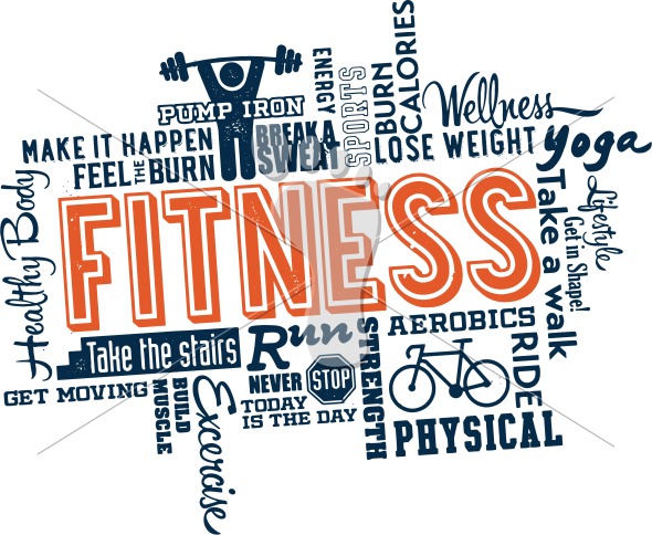 Fitness And Health Word And Icon Collage   Stompstock   Royalty Free