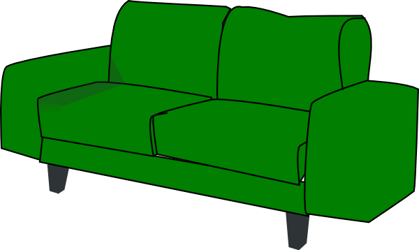 Green Sofa Couch Clip Art At Clker Com   Vector Clip Art Online    