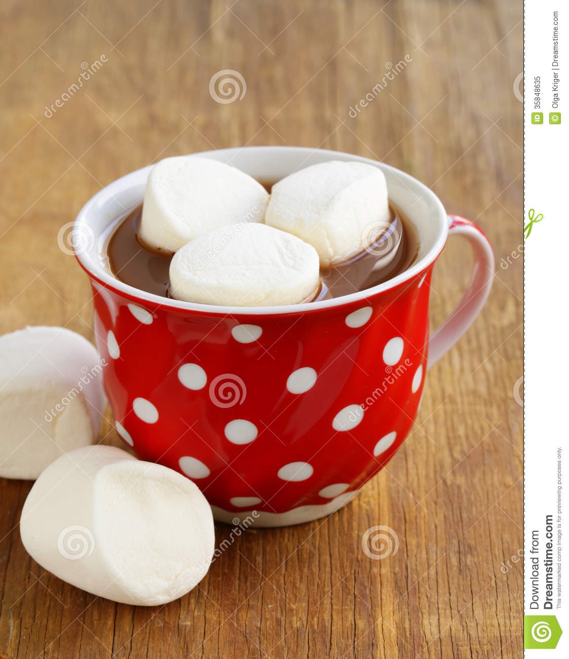 Hot Cocoa With Marshmallows Sweet Drink Royalty Free Stock Photo    
