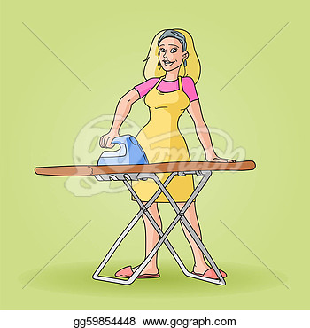 Housewife Ironing Clip Art  Clipart Illustrations Gg59854448