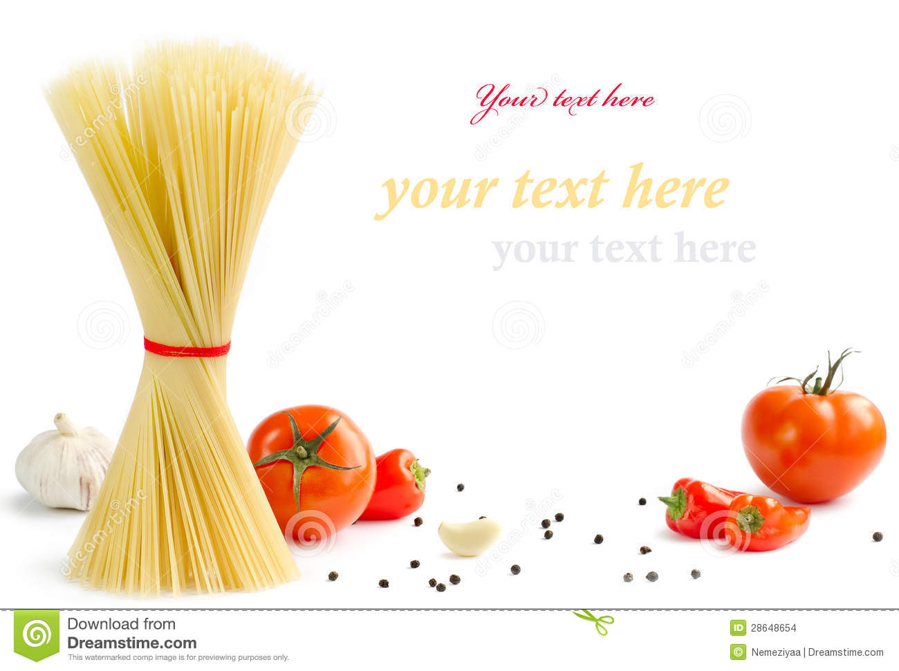 Italian Pasta With Tomatoes Stock Images   Image  28648654