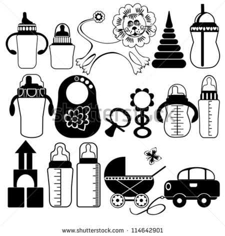 Pick Up Toys Clipart Black And White Icon Set Of Toys And