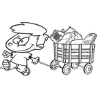 Pick Up Toys Clipart Black And White Toy Wagon  Black   White
