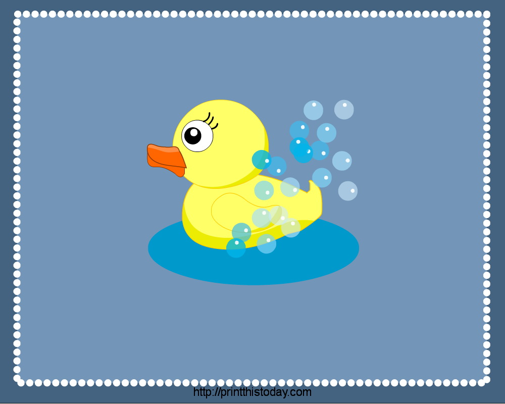 Placemats To Print Featuring Rubber Ducky