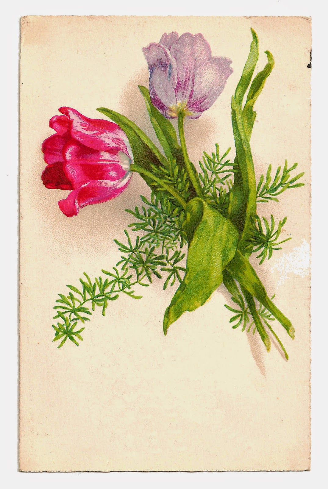 Printable Digital Easter Greeting Card And Tulip Flower Clip Art