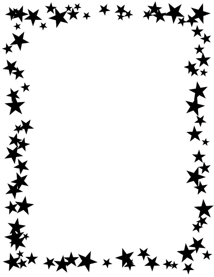     Printable Star Border   Black And White High Contrast Stars Design
