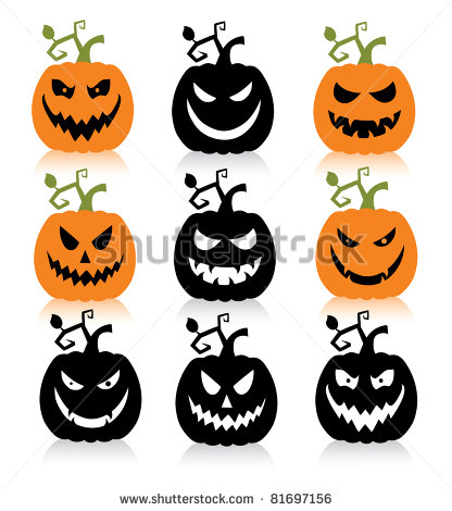 Pumpkins Black And White Clip Art Free Vector   4vector