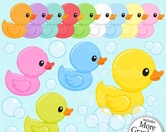Rubber Duck Clipart  Digital Clip A Rt   Personal And Commercial Use    