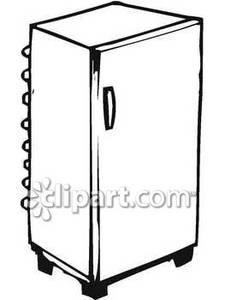 Simple Black And White Refrigerator Royalty Free Clipart Picture