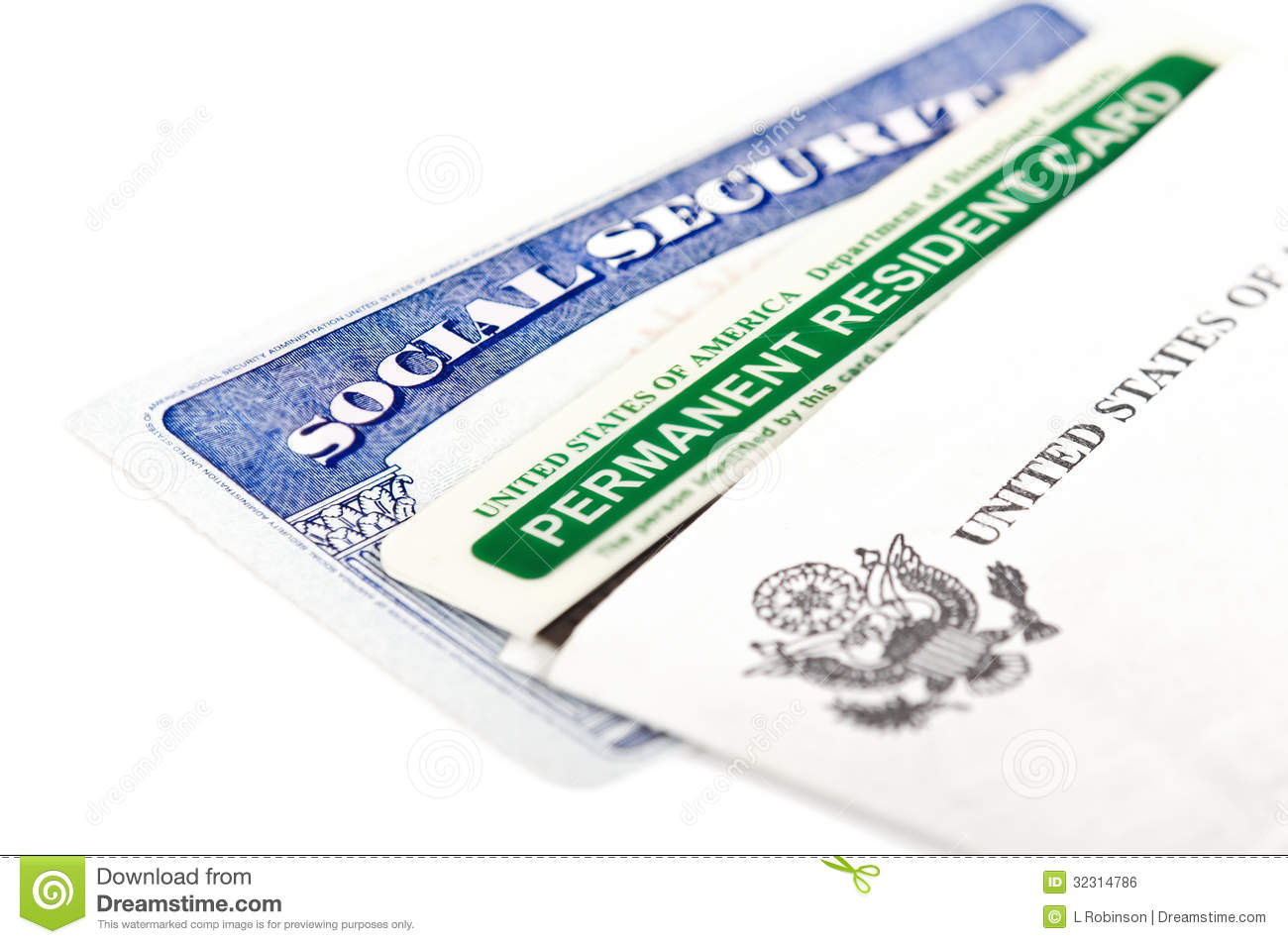 Social Security And Permanent Resident Card Royalty Free Stock Image    