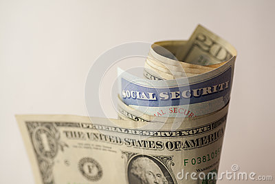 Still Life Of Us Dollar And Real Social Security Card 