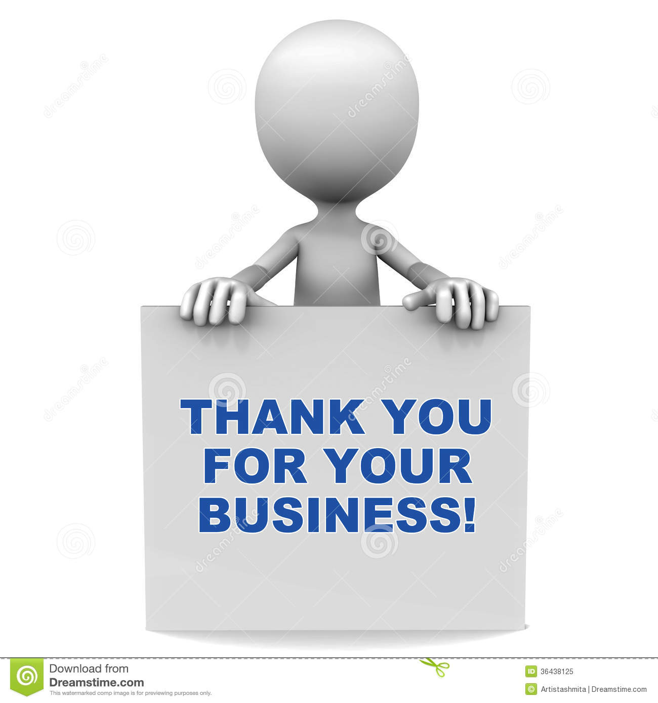 Words Thank You For Your Business On A Banner Cocnept Of Customer