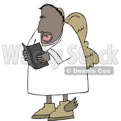 African American Angel Reading From A Bible Clipart   Dennis Cox