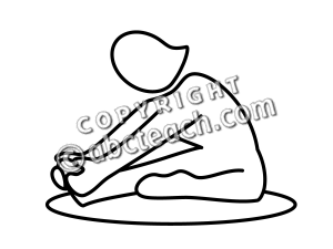 Clip Art  Simple Exercise  Seated Stretching B W   Preview 1