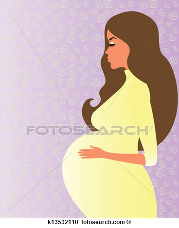 Clipart   Profile Beautiful Pregnant Women  Fotosearch   Search Clip