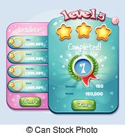 Example Of The Window Level Completion For A Computer Game In Cartoon    