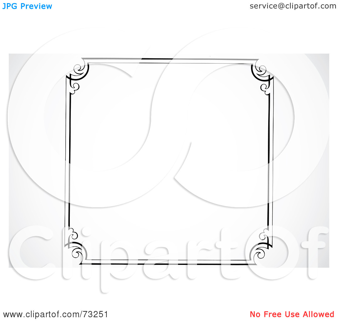 Free  Rf  Clipart Illustration Of A Black And White Thin Border