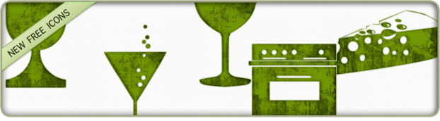 Green Grunge Clipart Icons Food Beverage