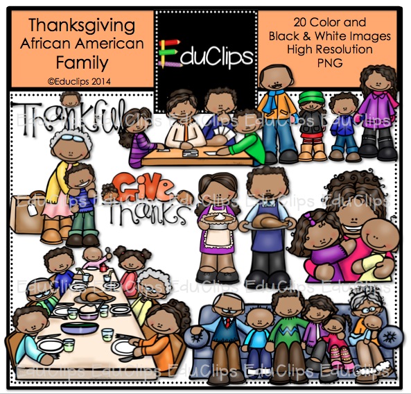 Home   Products   Thanksgiving African American Family Clip Art Bundle    