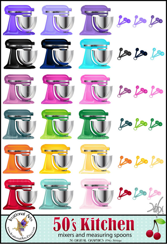 Kitchenaid Mixer Clip Art Clipart Graphics 18 Colors
