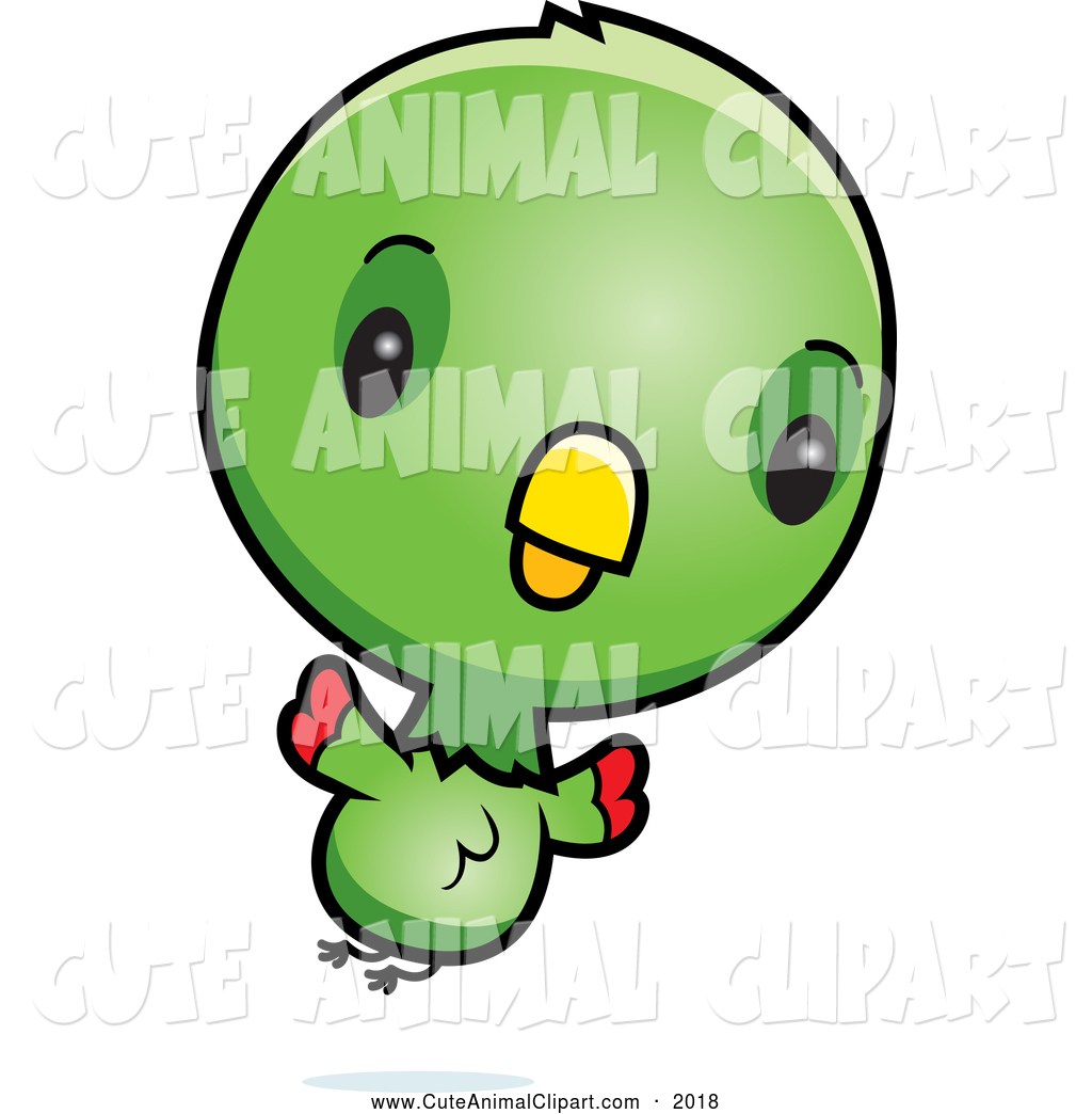 Larger Preview  Vector Cartoon Clip Art Of A Cute Green Baby Parrot