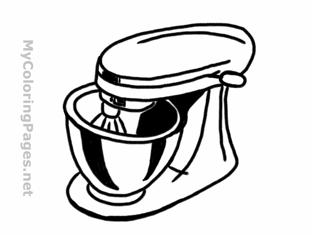 Pdf Icon To Open And Print The Free Kitchen Mixer Pdf Coloring Plate