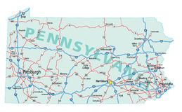 Pennsylvania Interstate Map Royalty Free Stock Photography