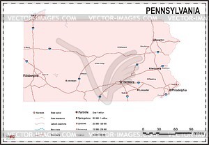 Pennsylvania Map   Vector Clipart