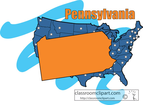 Pennsylvania   Pennsylvania State Map Color   Classroom Clipart