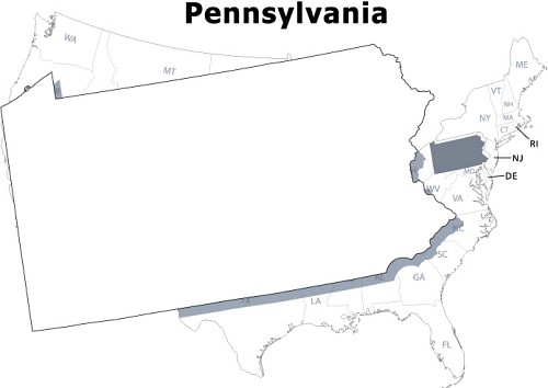 Pennsylvania Pennyslvania Map Bw Classroom Clipart