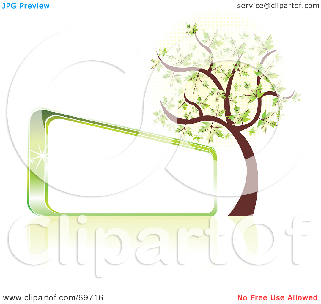 Royalty Free  Rf  Clipart Illustration Of A Green Spring Tree Beside A