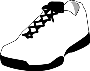 Running Shoes Clipart Black And White Shoe Outline White Md Png