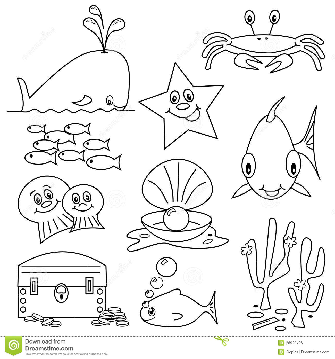 Sea Life Cartoons Royalty Free Stock Image   Image  28929496