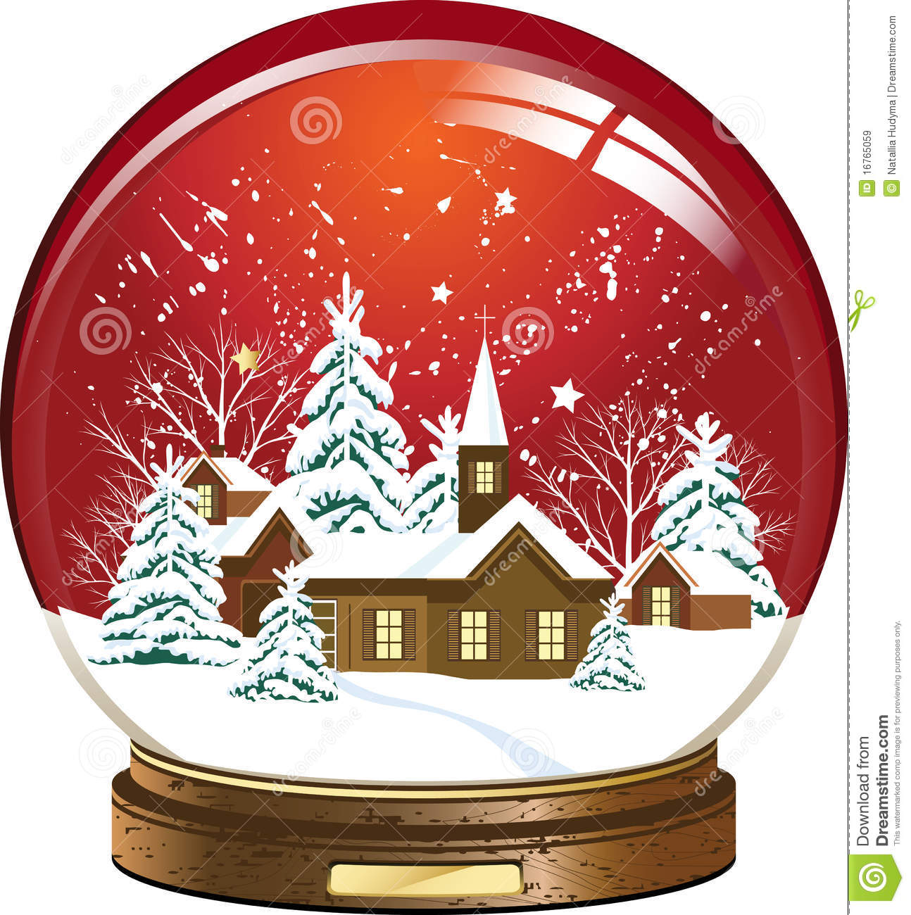 Snow Globe With A Town  All Elements And Textures Are Individual