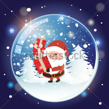 Snow Globe With Christmas Vector Illustration Stock Vector   Clipart