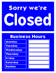 Sorry Were Closed Clipart