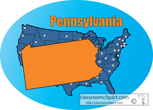 State Maps   Pennsylvania State Map Color Circle   Classroom Clipart