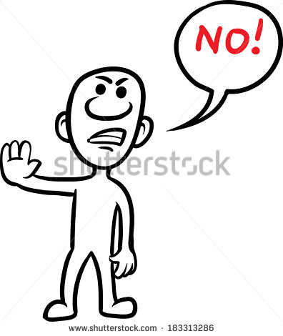 Vector Illustration Of Cartoon Doodle Small Person   Saying No  Easy